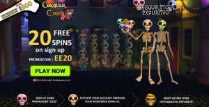 Esqueleto Explosivo slot 20 free spins