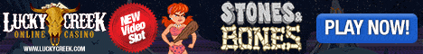 Lucky Creek Casino 30 Free Spins on Stones and bones video slot