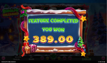 Check out my winning screenshots from playing the Rudolf Unleashed slot game.