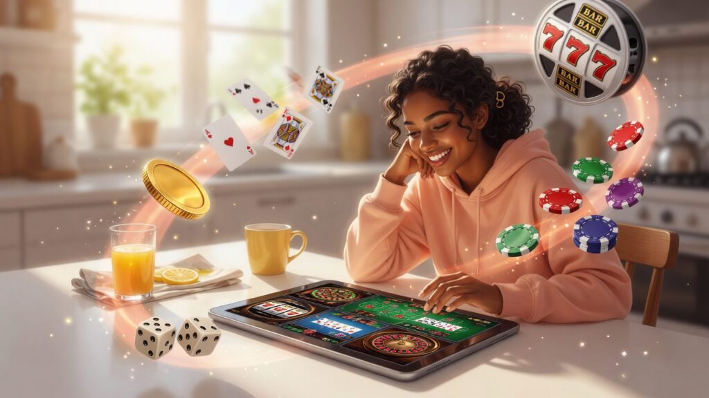 A player exploring and testing different casino games in demo mode