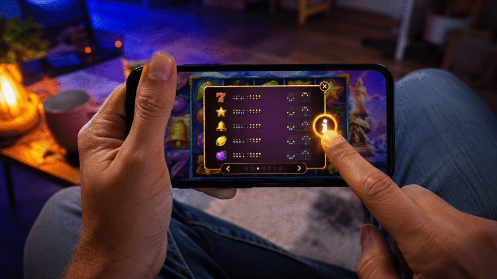 A player's-eye view of checking a slot game's RTP on a phone